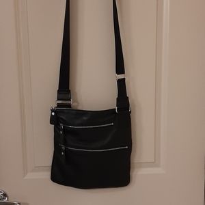 Black leather crossbody purse